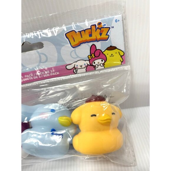 Hello Kitty Friends Duckz 3-Pack Rubber Ducks My Melody Cinnamoroll Pompompurin - Picture 4 of 7